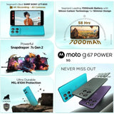 Motorola G67 Power 5G 17.02 Centimeter (6.7) Dual Rear Camera 50MP Sony LYTIA™ 600 Sensor + 8MP & 32 MP Front Camera 120Hz Full HD+ LCD Display Qualcomm® Snapdragon® 7s Gen 2 (4nm) Octa Core Processor Smartphones Mobile
