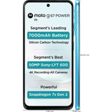 Motorola G67 Power 5G 17.02 Centimeter (6.7) Dual Rear Camera 50MP Sony LYTIA™ 600 Sensor + 8MP & 32 MP Front Camera 120Hz Full HD+ LCD Display Qualcomm® Snapdragon® 7s Gen 2 (4nm) Octa Core Processor Smartphones Mobile