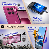 Motorola G77 Power 5G 17.07 Centimeter (6.72) Dual Rear Camera 50MP Sony LYTIA™ 600 Sensor + 8MP & 32 MP Front Camera 120Hz Full HD+ LCD Display MediaTek® Dimensity® 6400 (6nm) Octa Core Processor Smartphones Mobile