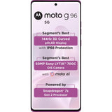Motorola G96 5G 16.94 Centimeter (6.67) Dual Rear Camera 50MP OIS Sony LYTIA 700C + 8MP Ultrawide & 32 MP Front Camera 144Hz Full HD+ 3D Curved pOLED Display with IP68 Protection Qualcomm® Snapdragon® 7s Gen 2 (4nm) Octa Core Processor Smartphones Mobile