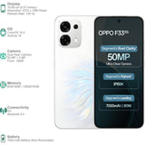 Oppo F33 5G 16.69 Centimeter (6.57) Dual Rear Camera 50MP Wide Angle + 2MP Monochrome & 16 MP Front Camera 120Hz FHD+ AMOLED Display MediaTek® Dimensity® 6360 MAX Octa Core Processor Smartphones Mobile