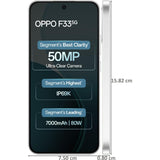 Oppo F33 5G 16.69 Centimeter (6.57) Dual Rear Camera 50MP Wide Angle + 2MP Monochrome & 16 MP Front Camera 120Hz FHD+ AMOLED Display MediaTek® Dimensity® 6360 MAX Octa Core Processor Smartphones Mobile