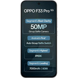 Oppo F33 Pro 5G 16.69 Centimeter (6.57) Dual Rear Camera 50MP Wide Angle + 2MP Monochrome & 50 MP Front Camera 120Hz FHD+ AMOLED Display MediaTek® Dimensity® 6360 MAX Octa Core Processor Smartphones Mobile