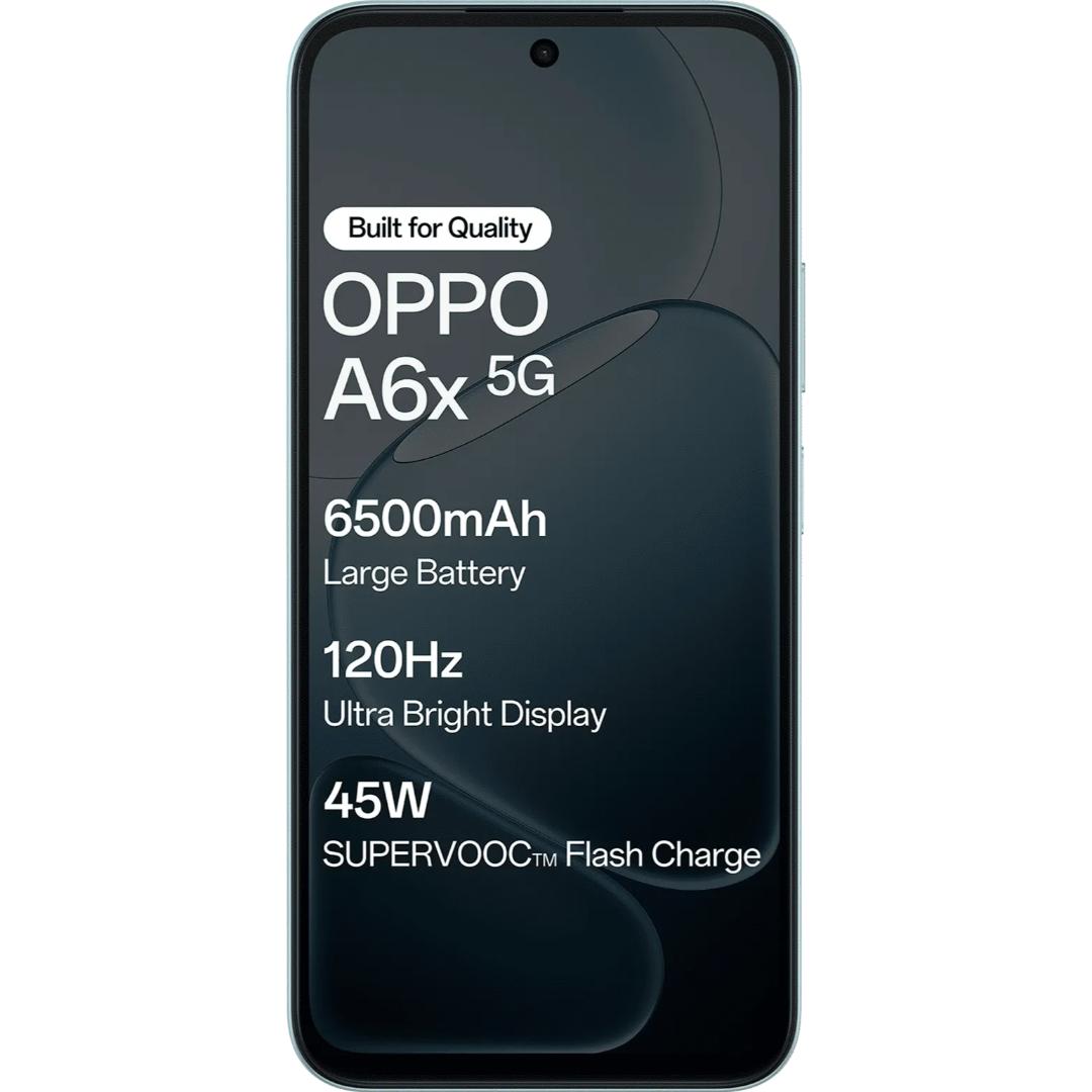 Oppo A6X 5G 17.15 Centimeter (6.75) Single Rear Camera 13MP Wide Angle & 5 MP Front Camera 120Hz HD+ LCD Display MediaTek® Dimensity® 6300 Octa Core Processor Smartphones Mobile