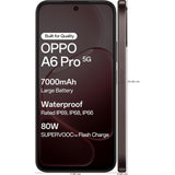 Oppo A6 Pro 5G 17.15 Centimeter (6.75) Dual Rear Camera 50MP Wide Angle + 2MP Monochrome & 16 MP Front Camera 120Hz HD+ LCD Display MediaTek® Dimensity® 6300 Octa Core Processor Smartphones Mobile