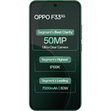 Oppo F33 5G 16.69 Centimeter (6.57) Dual Rear Camera 50MP Wide Angle + 2MP Monochrome & 16 MP Front Camera 120Hz FHD+ AMOLED Display MediaTek® Dimensity® 6360 MAX Octa Core Processor Smartphones Mobile