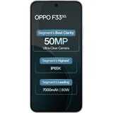 Oppo F33 5G 16.69 Centimeter (6.57) Dual Rear Camera 50MP Wide Angle + 2MP Monochrome & 16 MP Front Camera 120Hz FHD+ AMOLED Display MediaTek® Dimensity® 6360 MAX Octa Core Processor Smartphones Mobile