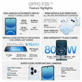 Oppo F35 5G 16.69 Centimeter (6.57) Dual Rear Camera 50MP Wide Angle + 2MP Monochrome & 5 MP Front Camera 120Hz FHD+ Flexible AMOLED Display MediaTek® Dimensity® 6360 MAX Octa Core Processor Smartphones Mobile