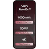 Oppo RENO15C 5G 16.69 Centimeter (6.57) Triple Rear Camera 8MP Ultra Wide Angle + 50MP Wide Angle + 2MP Macro & 50 MP Front Camera 120Hz FHD+ AMOLED Display Qualcomm® Snapdragon® 6 Gen 1 Octa Core Processor Smartphones Mobile