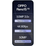 Oppo RENO15 5G 16.74 Centimeter (6.59) Triple Rear Camera 8MP Ultra Wide Angle + 50MP Wide Angle + 50MP Telephoto & 50 MP Front Camera 120Hz FHD+ AMOLED Display Qualcomm® Snapdragon® 7 Gen 4 Octa Core Processor Smartphones Mobile