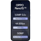 Oppo RENO15 5G 16.74 Centimeter (6.59) Triple Rear Camera 8MP Ultra Wide Angle + 50MP Wide Angle + 50MP Telephoto & 50 MP Front Camera 120Hz FHD+ AMOLED Display Qualcomm® Snapdragon® 7 Gen 4 Octa Core Processor Smartphones Mobile