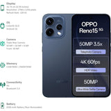 Oppo RENO15 5G 16.74 Centimeter (6.59) Triple Rear Camera 8MP Ultra Wide Angle + 50MP Wide Angle + 50MP Telephoto & 50 MP Front Camera 120Hz FHD+ AMOLED Display Qualcomm® Snapdragon® 7 Gen 4 Octa Core Processor Smartphones Mobile
