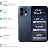 Oppo RENO15 5G 16.74 Centimeter (6.59) Triple Rear Camera 8MP Ultra Wide Angle + 50MP Wide Angle + 50MP Telephoto & 50 MP Front Camera 120Hz FHD+ AMOLED Display Qualcomm® Snapdragon® 7 Gen 4 Octa Core Processor Smartphones Mobile
