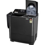 LG 11.5 Kg P115ASLAZ.ABLQEIL 5 Star Roller Jet Pulsator + Soak, Wind Jet Dry, Rat Away Technology with Unidirectional Wheels Semi Automatic Top Loading Washing Machine (2024 Model, Full Black)