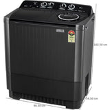 LG 11.5 Kg P115ASLAZ.ABLQEIL 5 Star Roller Jet Pulsator + Soak, Wind Jet Dry, Rat Away Technology with Unidirectional Wheels Semi Automatic Top Loading Washing Machine (2024 Model, Full Black)
