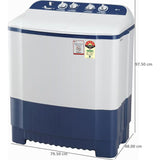 LG 7.5 Kg P7510RBAZ.ADBQNST 5 Star Roller Jet Pulsator, Wind Jet Dry, Rat Away Technology with Unidirectional Wheels Semi Automatic Top Loading Washing Machine (2024 Model, Dark Blue)