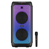 Boat PartyPal 450 180W Bluetooth Party Speaker with Flame LEDs, Up to 6 Hours Playtime, 2 Mic Inputs for Karaoke & Guitar Input (Space Black)