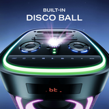 Boat PartyPal 700 (2025 Launch), 300W, Disco Ball, Karaoke Auto-Tune, Rechargeable UHF Wireless Mic, RGB LEDs, 6H Battery, Trolley-Wheels, Bluetooth Party Speaker (Space Black / Premium Black)