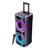 Boat PartyPal 700 (2025 Launch), 300W, Disco Ball, Karaoke Auto-Tune, Rechargeable UHF Wireless Mic, RGB LEDs, 6H Battery, Trolley-Wheels, Bluetooth Party Speaker (Space Black / Premium Black)