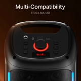 Boat PartyPal Bang 25W Signature Sound Portable Speaker, RGB LEDs, Wired Mic for Karaoke, Up to 6H Playtime, TWS Mode, Multi-Connect, Bluetooth Wireless Party Speaker (2025 Launch , Premium Black)