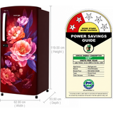 Voltas Beko 175 Litre 2 Star Direct Cool Single Door Refrigerator with Toughened Glass Shelves (Wine, RDC208C1/2D0OWE0M0000GD, 1101647)
