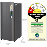 Voltas Beko 175 L 1 Star Direct Cool Single Door Refrigerator with Toughened Glass Shelves & Reciprocating Compressor (Hairline Silver, RDC208D1 / 1D0XIR0M0000GD 1101630)