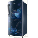 Samsung 183.0 L RR20C2712U8/NL 2 Star Stabilizer Free Operation Digital Invertor Compressor Stylish Grandé Design Direct Cool Single Door Refrigerator (Blooming Saffron Blue)