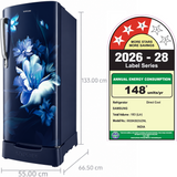 Samsung 215 L 4 Star Direct Cool Single Door Refrigerator (RR23H2H34HS/HL, Hydrangea Blue, Digital Inverter Compressor, 2026 Model, Stabilizer Free Operation, Base Stand Drawer)