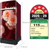 Samsung 189 L 5 Star Direct Cool Single Door Refrigerator with Base Stand Drawer & Digital Inverter  (2026 Model, RR21H2H25S8/HL, Elegant Inox)