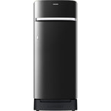 Samsung 215.0 L RR23D2H23BX/HL 3 Star Stabilizer Free Operation Digital Invertor Compressor Horizontal Curve Design Direct Cool Single Door Refrigerator (Luxe Black)