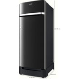 Samsung 215.0 L RR23D2H23BX/HL 3 Star Stabilizer Free Operation Digital Invertor Compressor Horizontal Curve Design Direct Cool Single Door Refrigerator (Luxe Black)