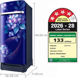 Samsung 189 L 5 Star Direct Cool Single Door Refrigerator with Base Stand Drawer (2026 Model, RR21H2H25BR/HL, Begonia Red)