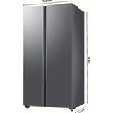 Samsung 653.0 L RS76CG80X0S9HL 2 Star Smart Conversion with Stabilizer Free Operation Digital Invertor Compressor 5-in-1 Convertible Frost Free Side-By-Side Refrigerator (Refined Inox)
