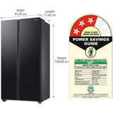 Samsung 653.0 L RS76CG8103B1HL 3 Star Twin Cooling Plus™ with Wi-Fi Enabled Toughened Glass with Bespoke AI Stabilizer Free Operation Convertible 5-in-1 Digital Inverter Compressor Frost Free Side-By-Side Refrigerator (2026 Model, Black Matt)
