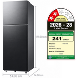 Samsung 330 L, 2 Star, Convertible 5-in-1, Digital Inverter Frost Free Double Door Refrigerator with Bespoke AI & Wi-Fi (RT34HG5A42BXHL, Luxe Black, 2026 Model)