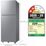 Samsung 236 L, 2 Star, Digital Inverter, Frost Free Double Door Refrigerator (RT40H28W2PNL, Elegant Inox, All-Around Cooling, Twist Ice Maker, 2026 Model)
