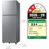 Samsung 256 L 2 Star Frost Free Double Door Refrigerator (2026 Model, RT40H30W2PHL, Elegant Inox, Digital Inverter Compressor, All-Around Cooling)