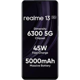 Realme 13 5G (8GB+256GB) 17.07 Centimeter (6.72) Dual Rear Camera 50MP + 2MP, 16MP Front Camera Full HD+ AMOLED Display Mediatek Dimensity 6300 Octa Core Processor Smartphones Mobile