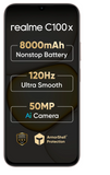Realme C100x 4G 17.27 Centimeter (6.80) 50MP Rear Camera 5MP Front Camera 120Hz HD+ LCD Display Unisoc T7250 Octa Core Processor Smartphones Mobile