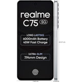 Realme C75 5G 16.94 Centimeter (6.67) 32MP Galaxy Core GC32E2 AF Rear Camera 8MP Front Camera 120Hz Eye Comfort HD+ LCD Display Mediatek Dimensity 6300 Octa Core Processor Smartphones Mobile