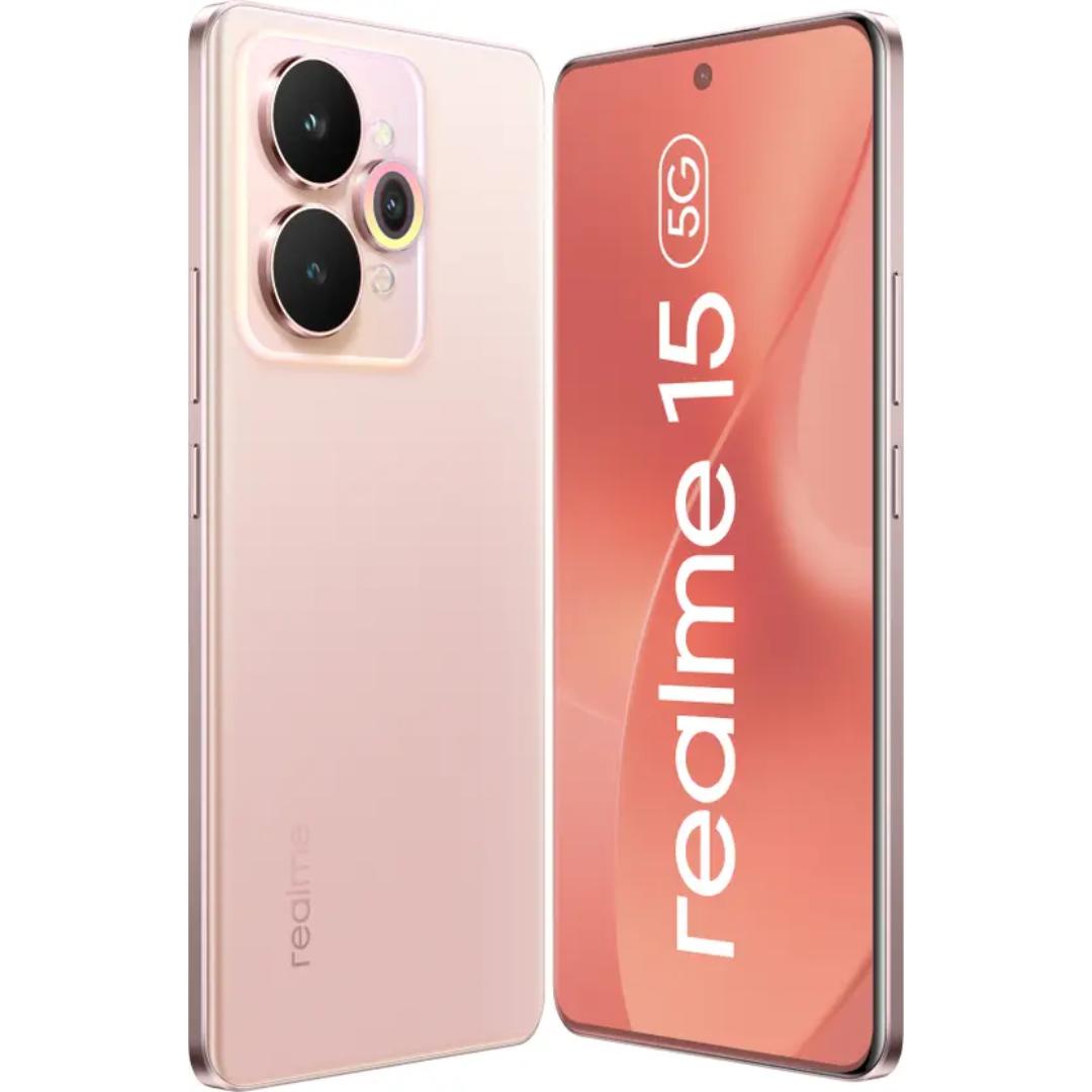 Realme 15 5G 17.27 Centimeter (6.80) 50MP Sony IMX882 AI + 8MP WideAngle Dual Rear Camera 50MP Front Camera 144Hz 1.5K+ 6500nits HyperGlow 4D Curve+ Display Mediatek Dimensity 7300+ 5G Octa Core Processor Smartphones Mobile