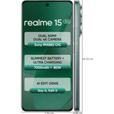 Realme 15 5G 17.27 Centimeter (6.80) 50MP Sony IMX882 AI + 8MP WideAngle Dual Rear Camera 50MP Front Camera 144Hz 1.5K+ 6500nits HyperGlow 4D Curve+ Display Mediatek Dimensity 7300+ 5G Octa Core Processor Smartphones Mobile