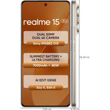 Realme 15 5G 17.27 Centimeter (6.80) 50MP Sony IMX882 AI + 8MP WideAngle Dual Rear Camera 50MP Front Camera 144Hz 1.5K+ 6500nits HyperGlow 4D Curve+ Display Mediatek Dimensity 7300+ 5G Octa Core Processor Smartphones Mobile