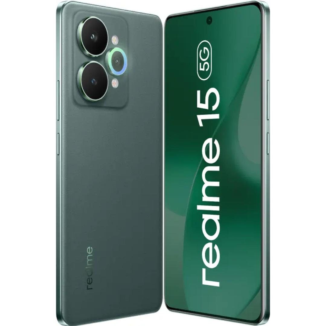 Realme 15 5G 17.27 Centimeter (6.80) 50MP Sony IMX882 AI + 8MP WideAngle Dual Rear Camera 50MP Front Camera 144Hz 1.5K+ 6500nits HyperGlow 4D Curve+ Display Mediatek Dimensity 7300+ 5G Octa Core Processor Smartphones Mobile