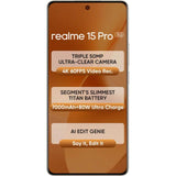 Realme 15 Pro 5G 17.27 Centimeter (6.80) 50MP Sony IMX896 OIS + 50MP Ultra Wide Angle Dual Rear Camera 50MP Front Camera 144Hz 1.5K+ 6500nits HyperGlow 4D Curve+ Display Qualcomm Snapdragon®7 Gen 4 Octa Core Processor Smartphones Mobile