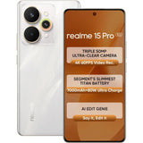 Realme 15 Pro 5G 17.27 Centimeter (6.80) 50MP Sony IMX896 OIS + 50MP Ultra Wide Angle Dual Rear Camera 50MP Front Camera 144Hz 1.5K+ 6500nits HyperGlow 4D Curve+ Display Qualcomm Snapdragon®7 Gen 4 Octa Core Processor Smartphones Mobile