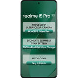 Realme 15 Pro 5G 17.27 Centimeter (6.80) 50MP Sony IMX896 OIS + 50MP Ultra Wide Angle Dual Rear Camera 50MP Front Camera 144Hz 1.5K+ 6500nits HyperGlow 4D Curve+ Display Qualcomm Snapdragon®7 Gen 4 Octa Core Processor Smartphones Mobile