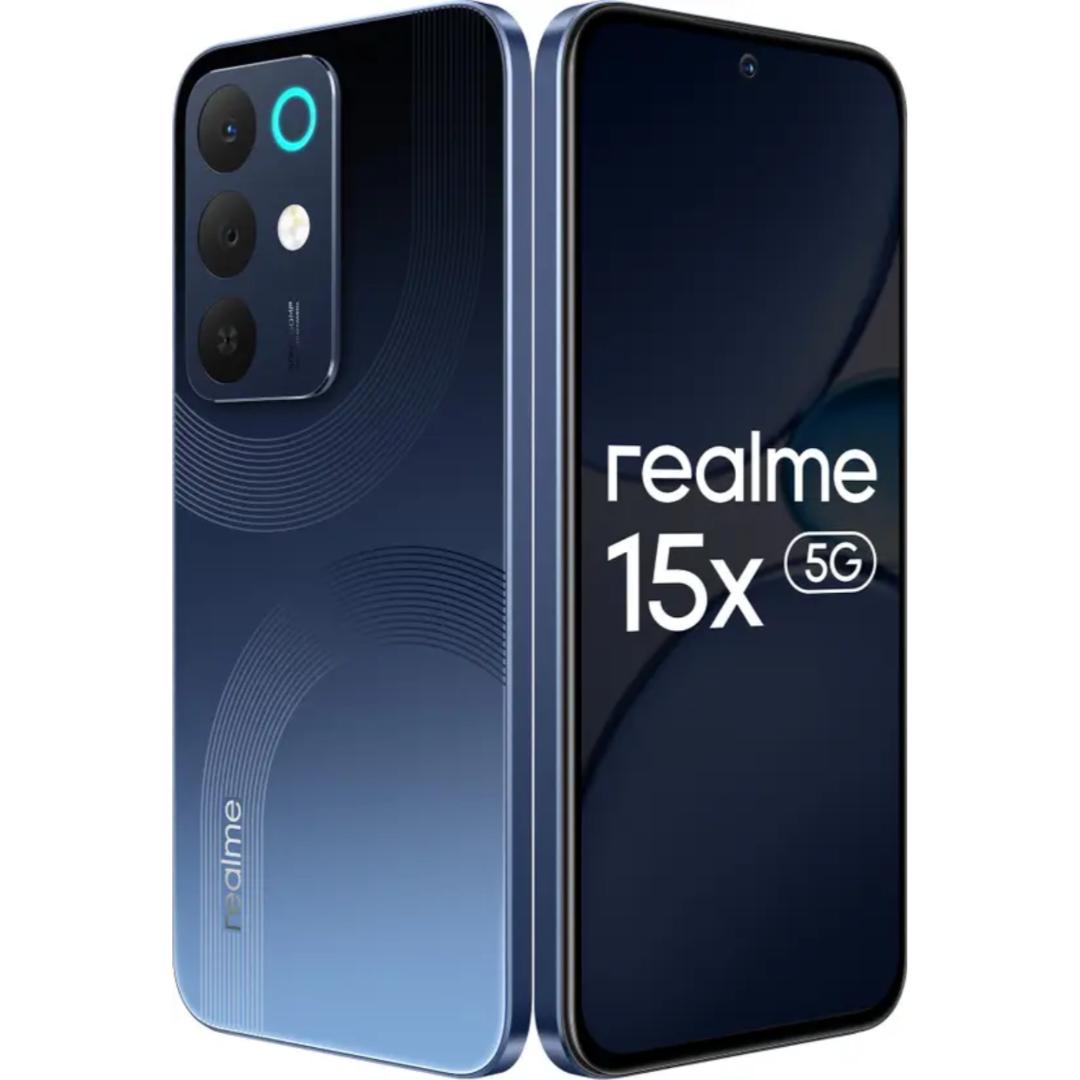 Realme 15x 5G 17.27 Centimeter (6.80) 50MP Sony IMX852 AI + 50MP WideAngle Dual Rear Camera 50MP Front Camera 144Hz 1200nit Ultra Bright HD+ Display MediaTek Dimensity 6300 6nm Octa Core Processor Smartphones Mobile