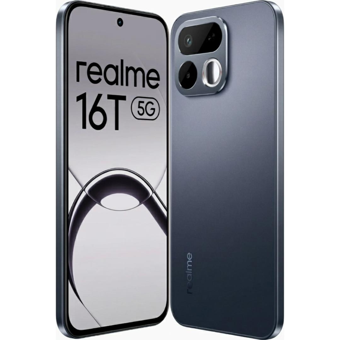 Realme 16T 5G 17.27 Centimeter (6.80) 50 MP SONY IMX852 AI + 2 MP Monochrome Dual Rear & 16 MP Front Camera 144Hz HD+ Wi-Fi LCD Display MediaTek Dimensity®6300 Octa Core Processor Smartphones Mobile