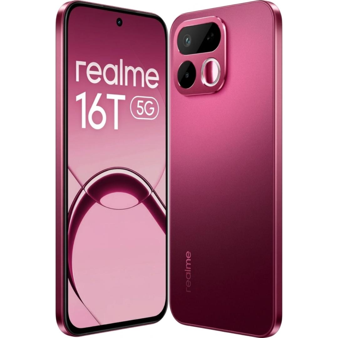 Realme 16T 5G 17.27 Centimeter (6.80) 50 MP SONY IMX852 AI + 2 MP Monochrome Dual Rear & 16 MP Front Camera 144Hz HD+ Wi-Fi LCD Display MediaTek Dimensity®6300 Octa Core Processor Smartphones Mobile